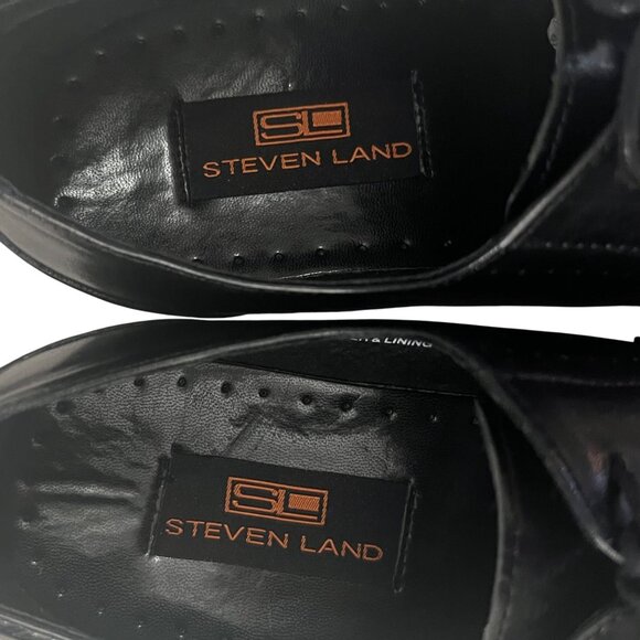Steven Land Hand Made Leather Wingtip Oxford Dress Shoes Black10.5 Vero Cuoio - Picture 8 of 10
